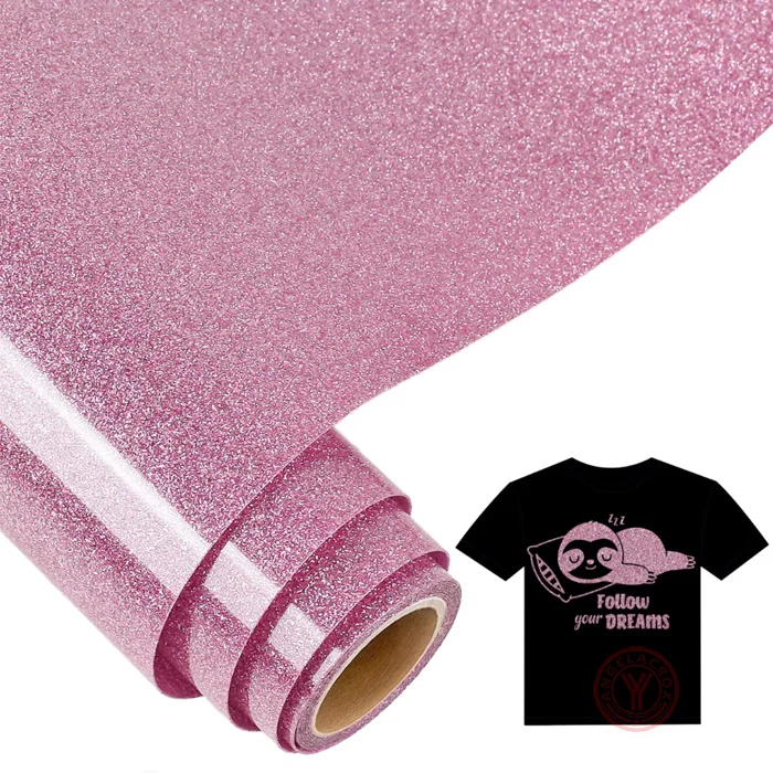 pink glitter heat transfer vinyl