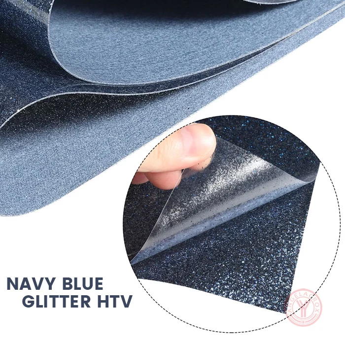 custom navy blue glitter htv