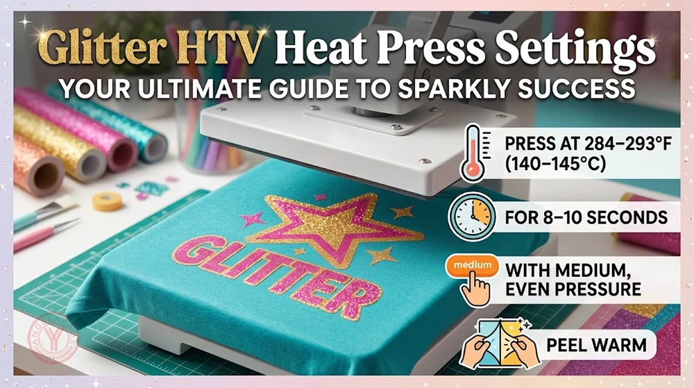 heat press settings for glitter htv