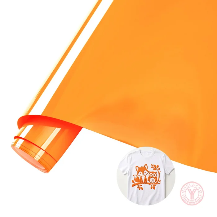 neon orange puff heat transfer vinyl