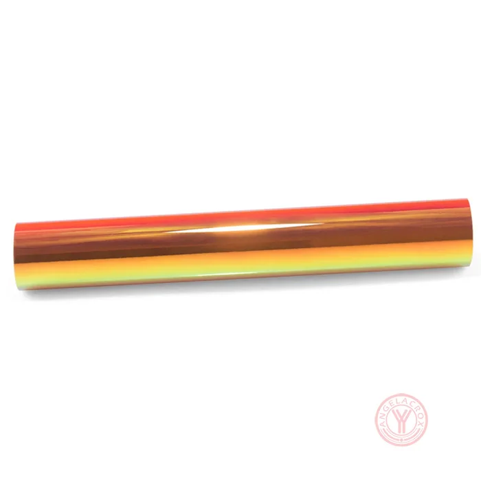 orange holographic heat transfer vinyl