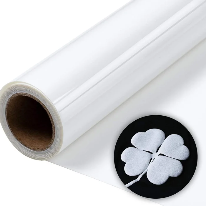 white 3d puff heat transfer vinyl