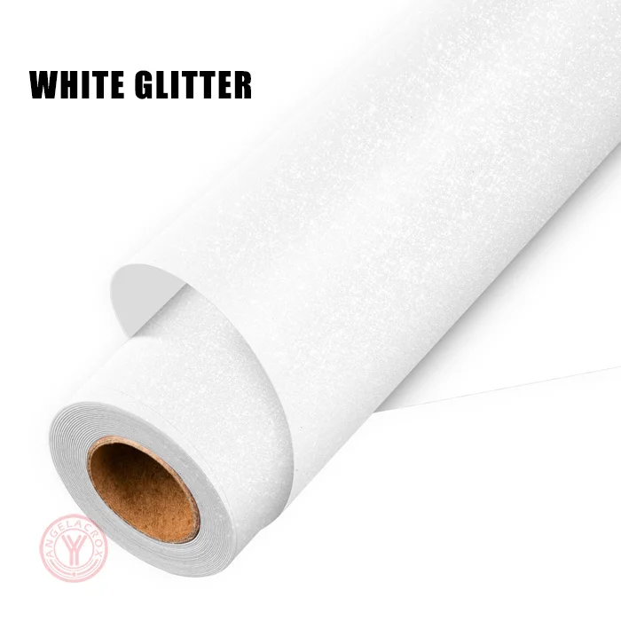 white glitter heat transfer vinyl