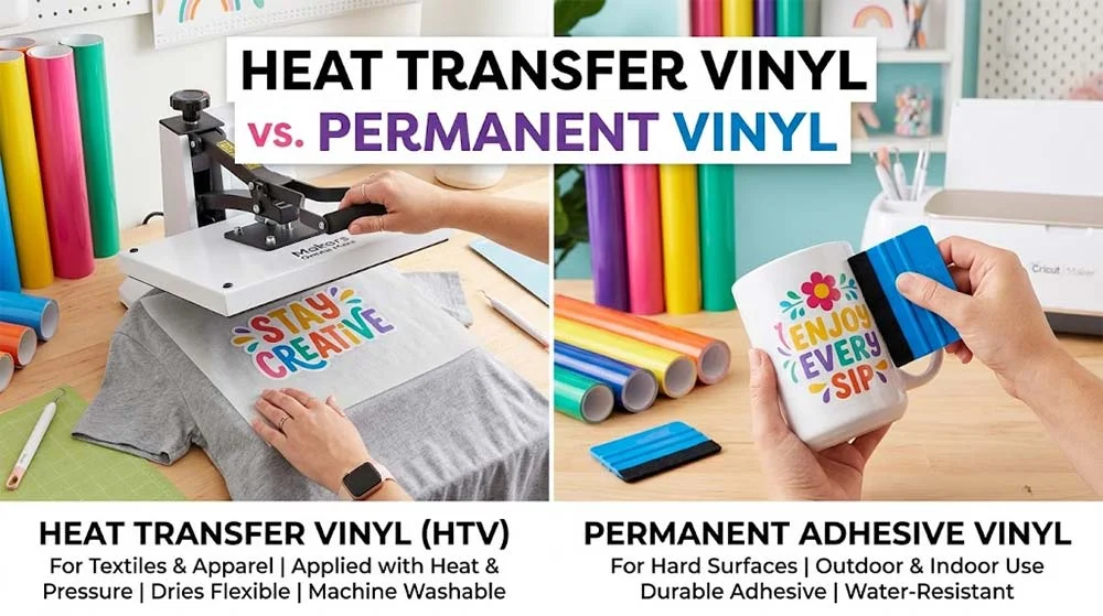 difference between heat transfer vinyl and permanent vinyl