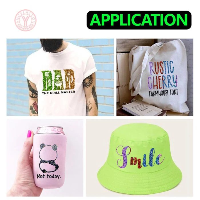 Applications of rainbow glitter heat transfer vinyl