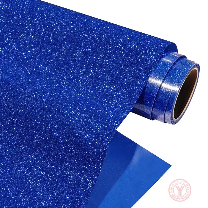 blue glitter heat transfer vinyl