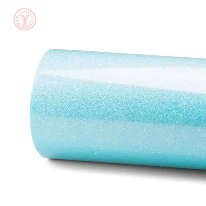 neon blue glitter HTV