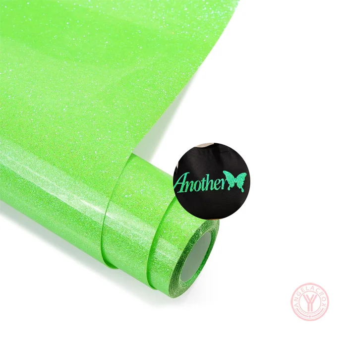 neon green glitter HTV