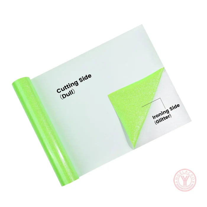neon green glitter heat transfer vinyl